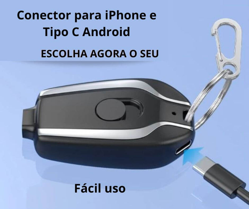 Carregador Inteligente de Emergência - iPhone iOs / Android Conector Tipo-C